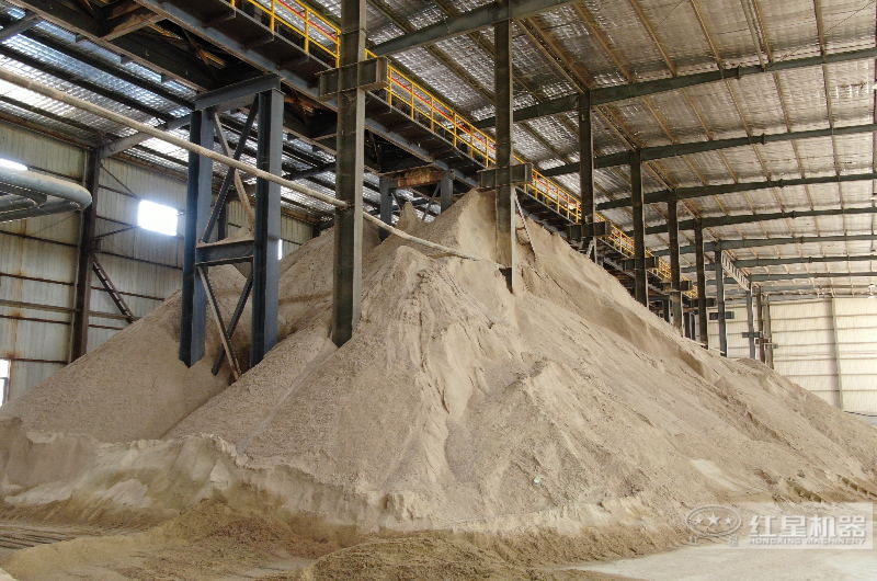 制砂生产线加工后的机制砂成品
