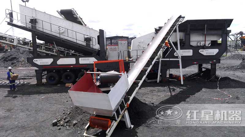 移动F1210反击破用于煤炭碎石制沙现场